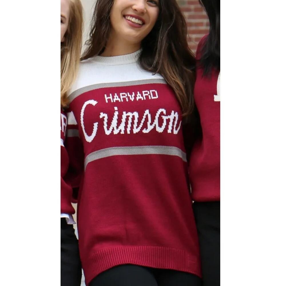 Hillflint Harvard Crimson Vintage Inspired Tailgate Sweater Size Large - Picture 7 of 9